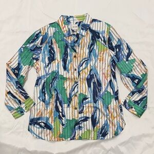 NIC+ZOE Button down 3/4 Sleeve Blouse Size Medium